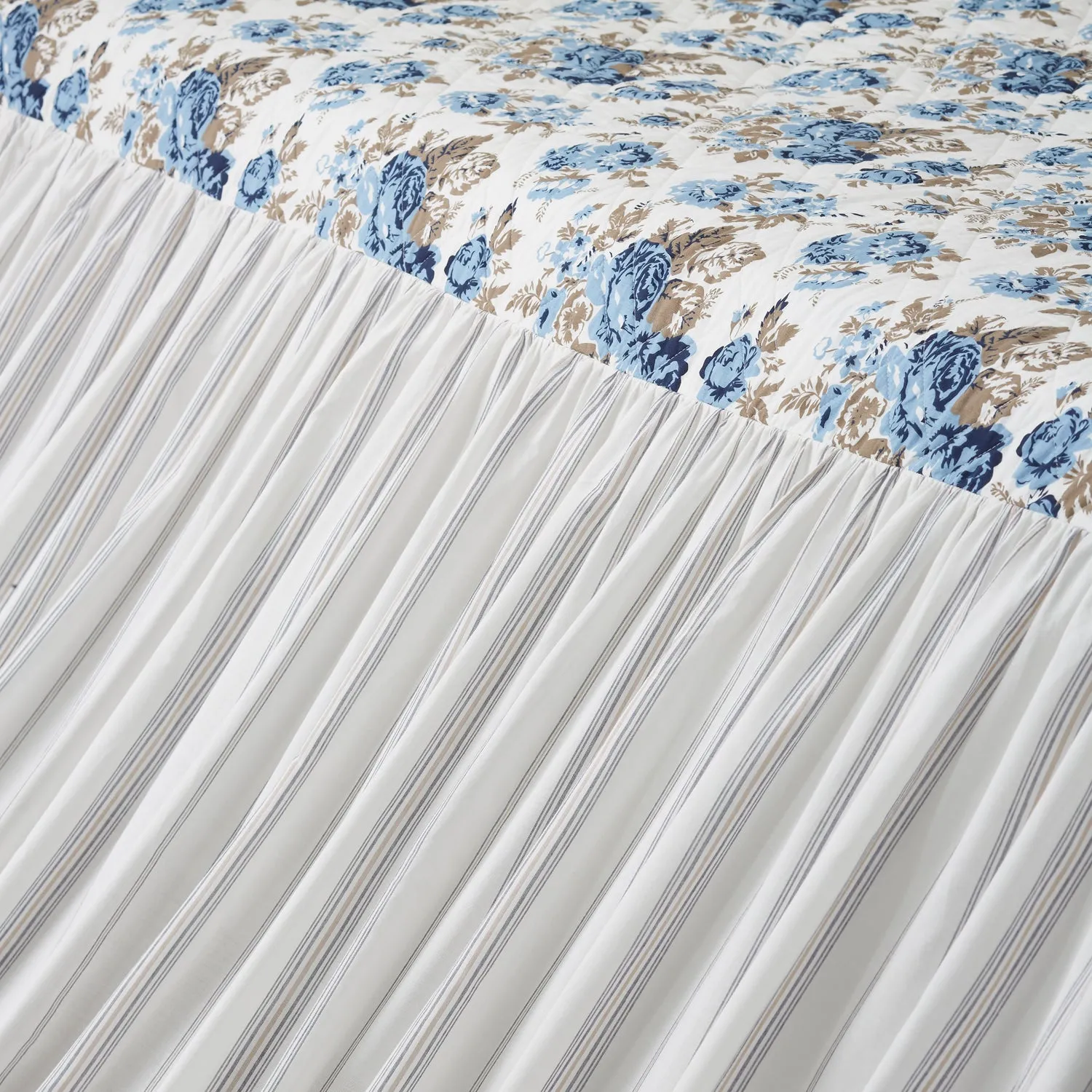 Annie Blue Floral Ruffled Queen Coverlet 80x60 27 **BACKORDERED UNTIL DECEMBER 2024**