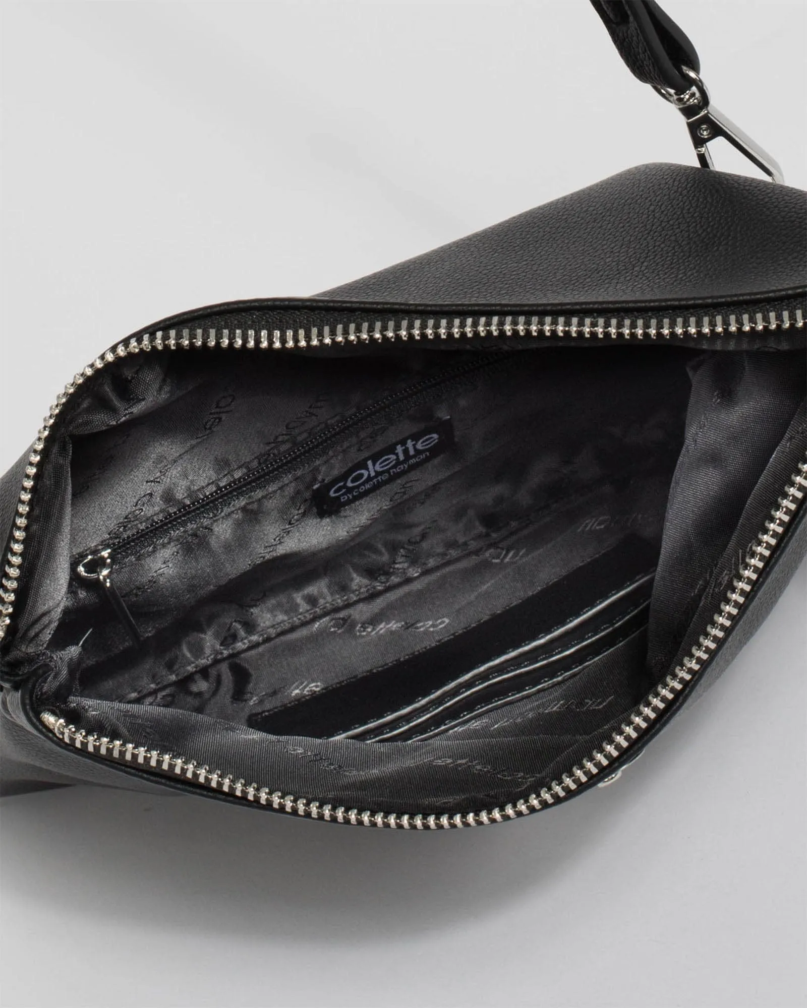 Black Gabi Foldover Clutch Bag