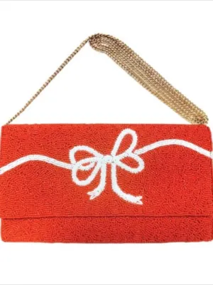 Bow Beaded Clutch