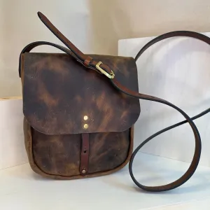 Brown Pull Up Explorer Large Crossbody Leather Bag