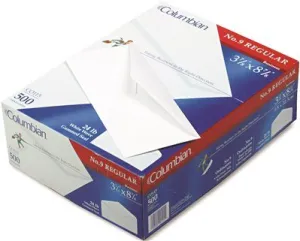 Gummed Seal Business Envelope Executive Style Construction #9 White 500 Per Box