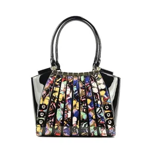 Irina Signature Series II Print-Leather Handbag