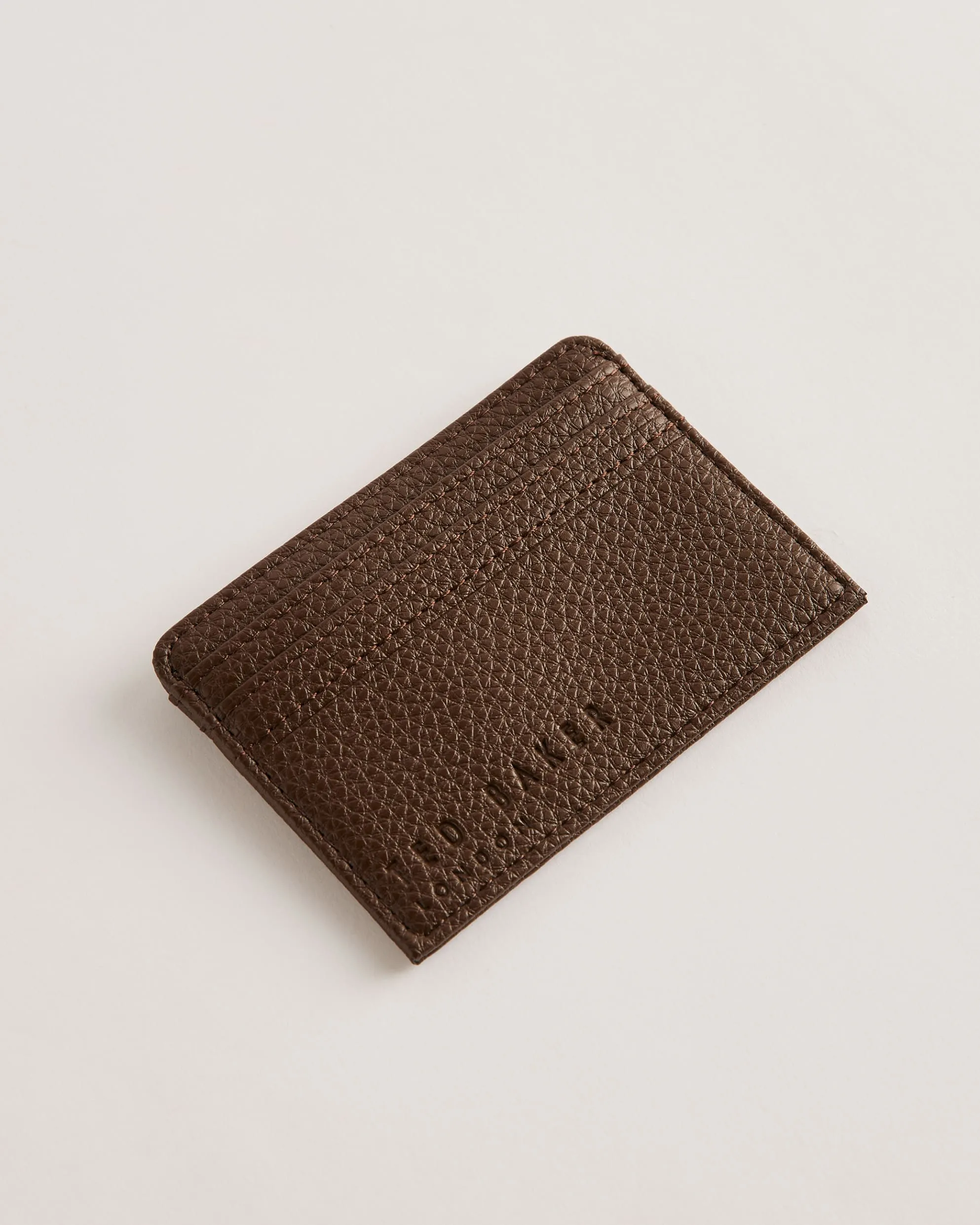 Kaiiloo Debossed Textured Leather Card Holder Brn-Choc