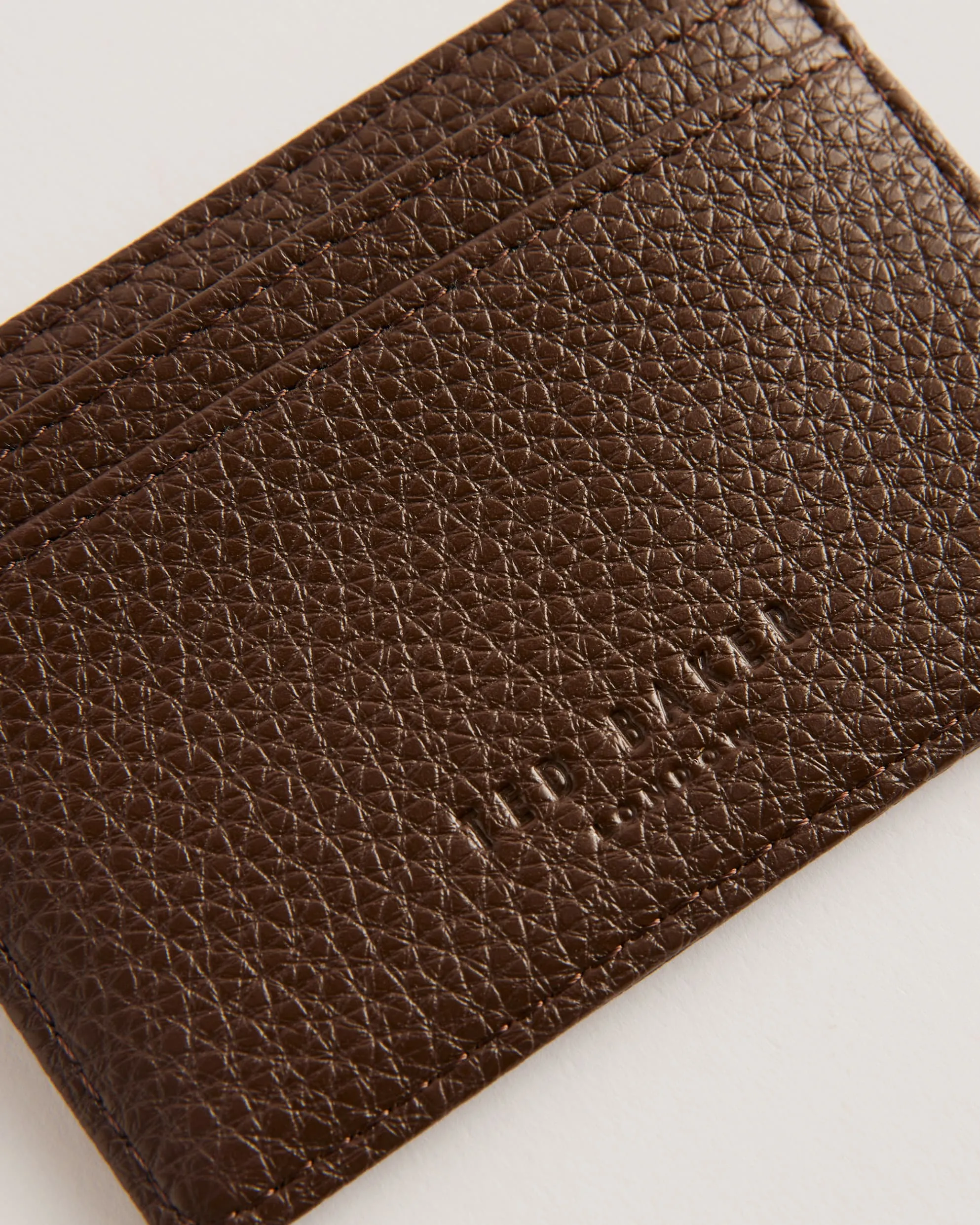 Kaiiloo Debossed Textured Leather Card Holder Brn-Choc