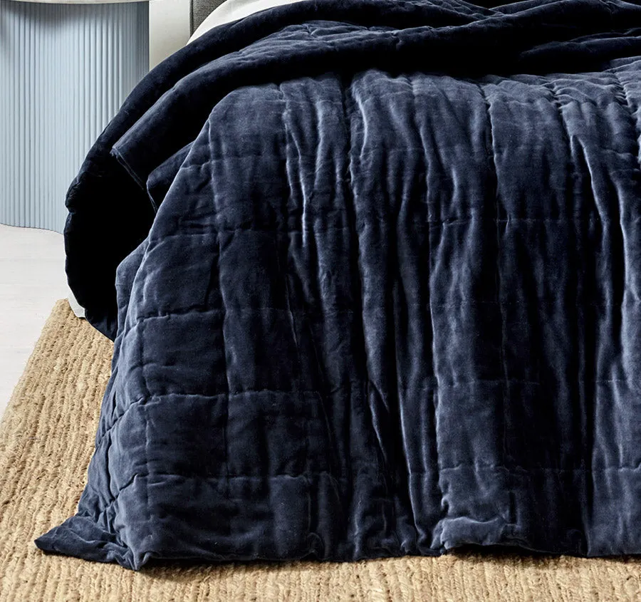 Luxury Velvet Coverlet Slate