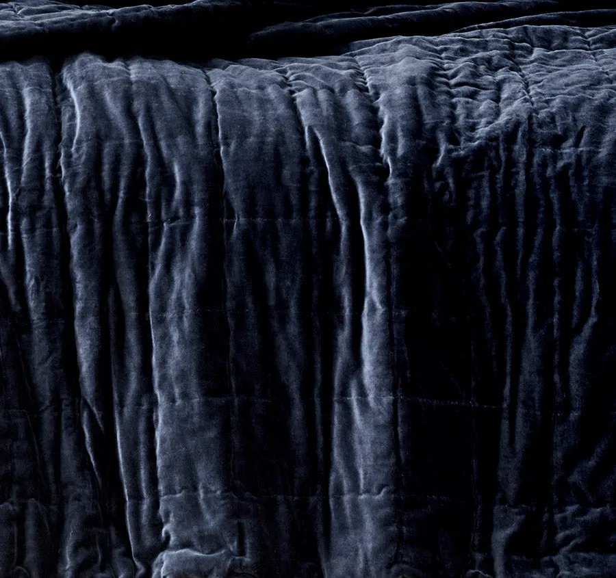 Luxury Velvet Coverlet Slate