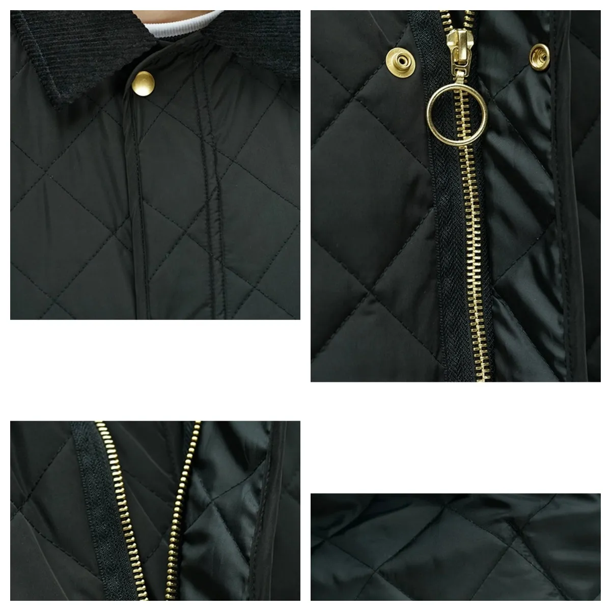 Men's Diamond Quilted Button-Up Jacket