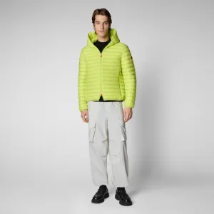 Men's Hooded Animal free Puffer Jacket Donald in Lichen Green