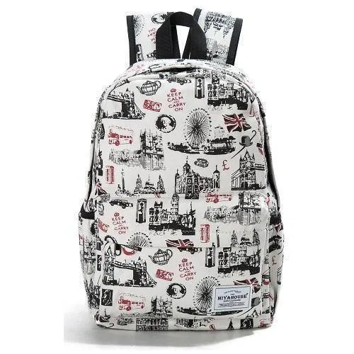 Miyahouse Women Canvas Backpacks For Teenage Girls Travel Rucksack Fashion School Bags For Girls Floral Printing Backpack Women