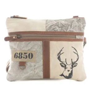 Myra White Hart Deer Small Crossbody Bag