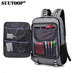 new men youth fashion multifunctional  casual laptop school usb charge waterproof