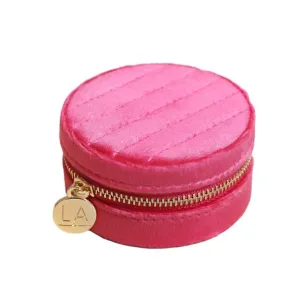 Quilted Velvet Jewelery Case: Deep Pink