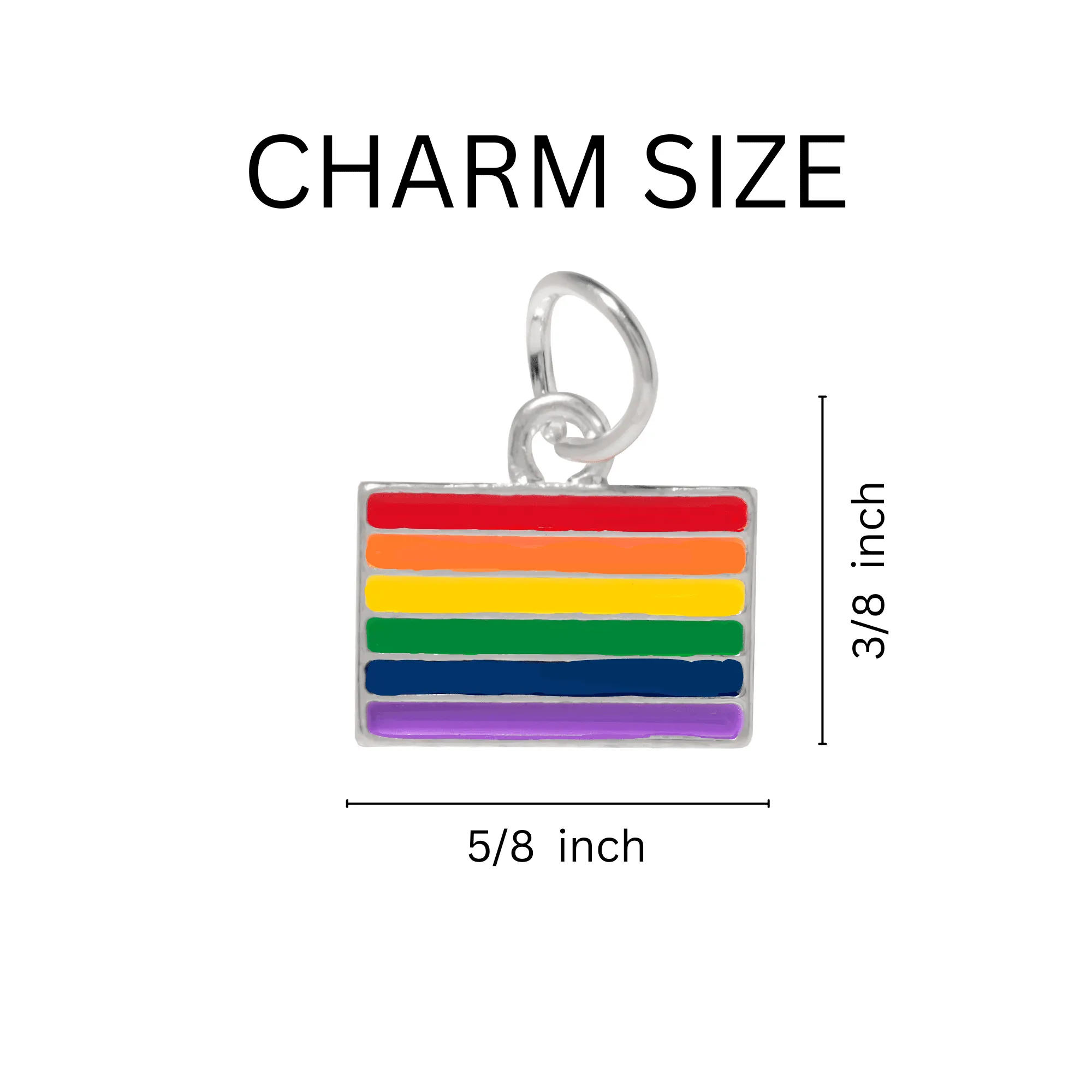 Rectangle Rainbow LGBTQ Pride Hanging Charms