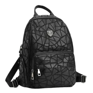 Stone Pattern Leather Backpacks