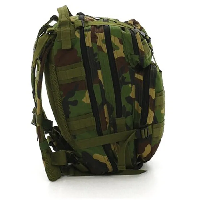 Woodland Camouflage - Military MOLLE Compatible Medium Transport Pack